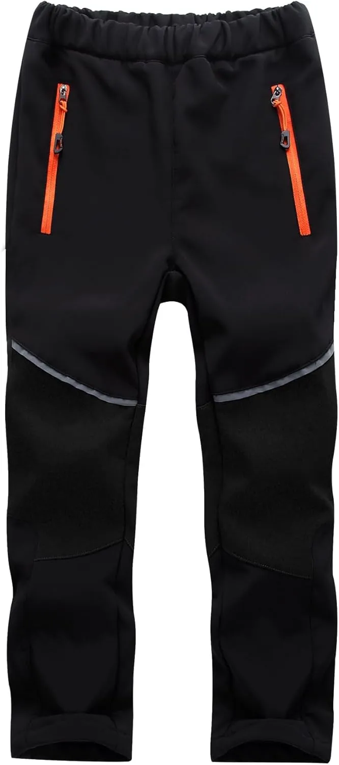 Toomett Boys snow cargo pants, Girls Kids Outdoor Fleece-Lined Soft Shell Hiking Fishing ski Insulated Pants