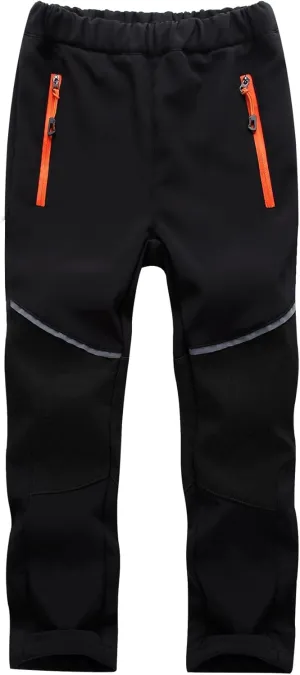 Toomett Boys snow cargo pants, Girls Kids Outdoor Fleece-Lined Soft Shell Hiking Fishing ski Insulated Pants