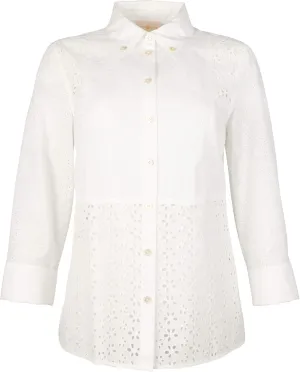 Tory Burch Women's Patchwork Eyelet Shirt Blouse NI 2