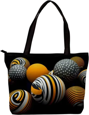 Tote Bags for Women,Womens Handbags,Small Tote Bag,Spheres Stripe Vector Art Pattern