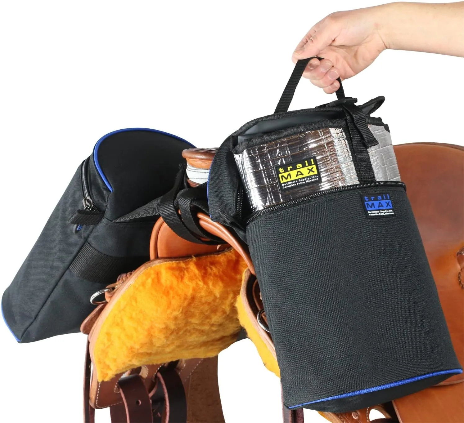 TrailMax Large Horn Saddle Bags; Horn Saddle Bags for Horses; Trail Riding Saddle Bags for Western & Endurance Saddles; Double-Stitched, 600-Denier Poly Saddle Bags