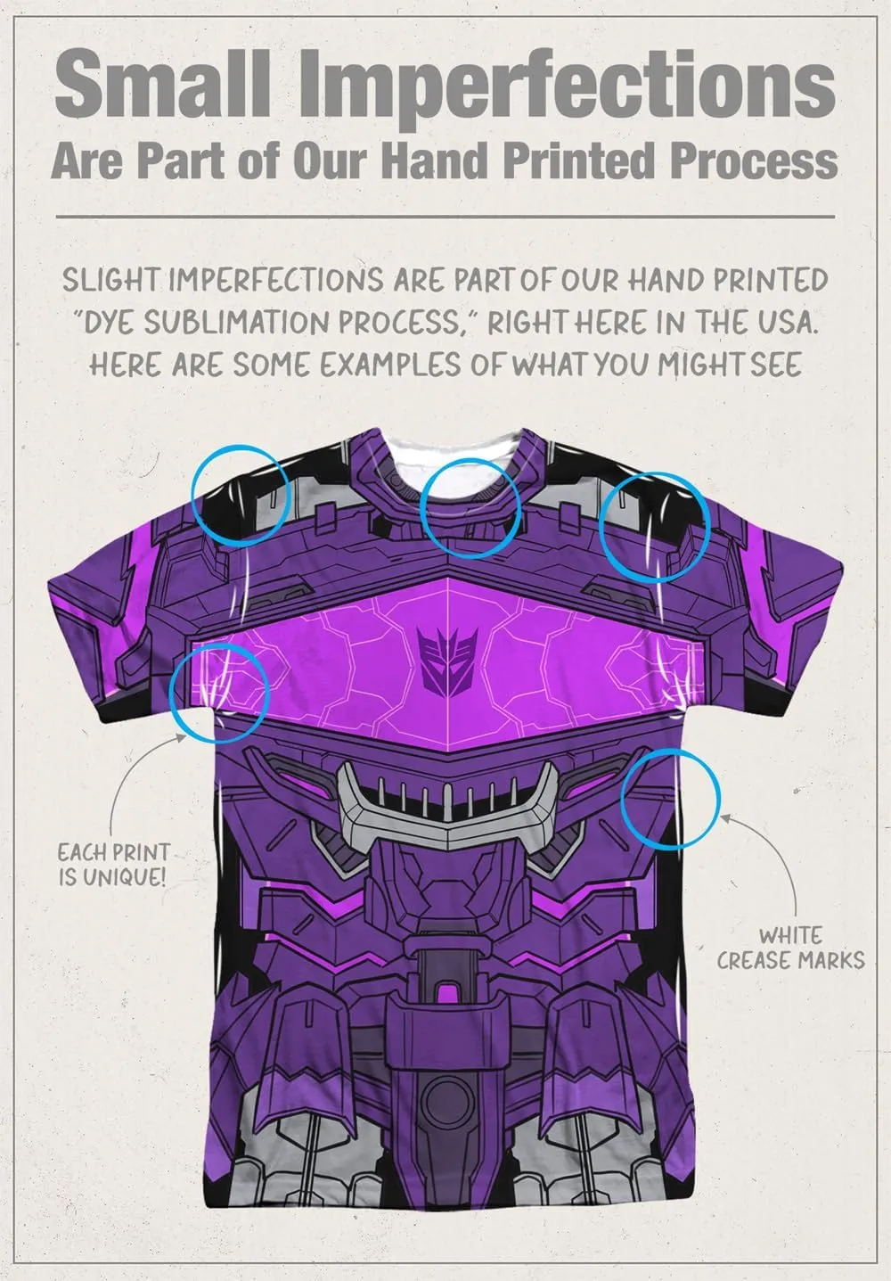 Transformers Cosplays Collection Unisex Adult Sublimated Halloween Costume T Shirt (Front/Back)