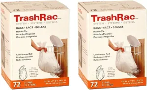 Trashrac 5 gal. Trash Bags Handle Tie - 72 Count (Pack of 2)