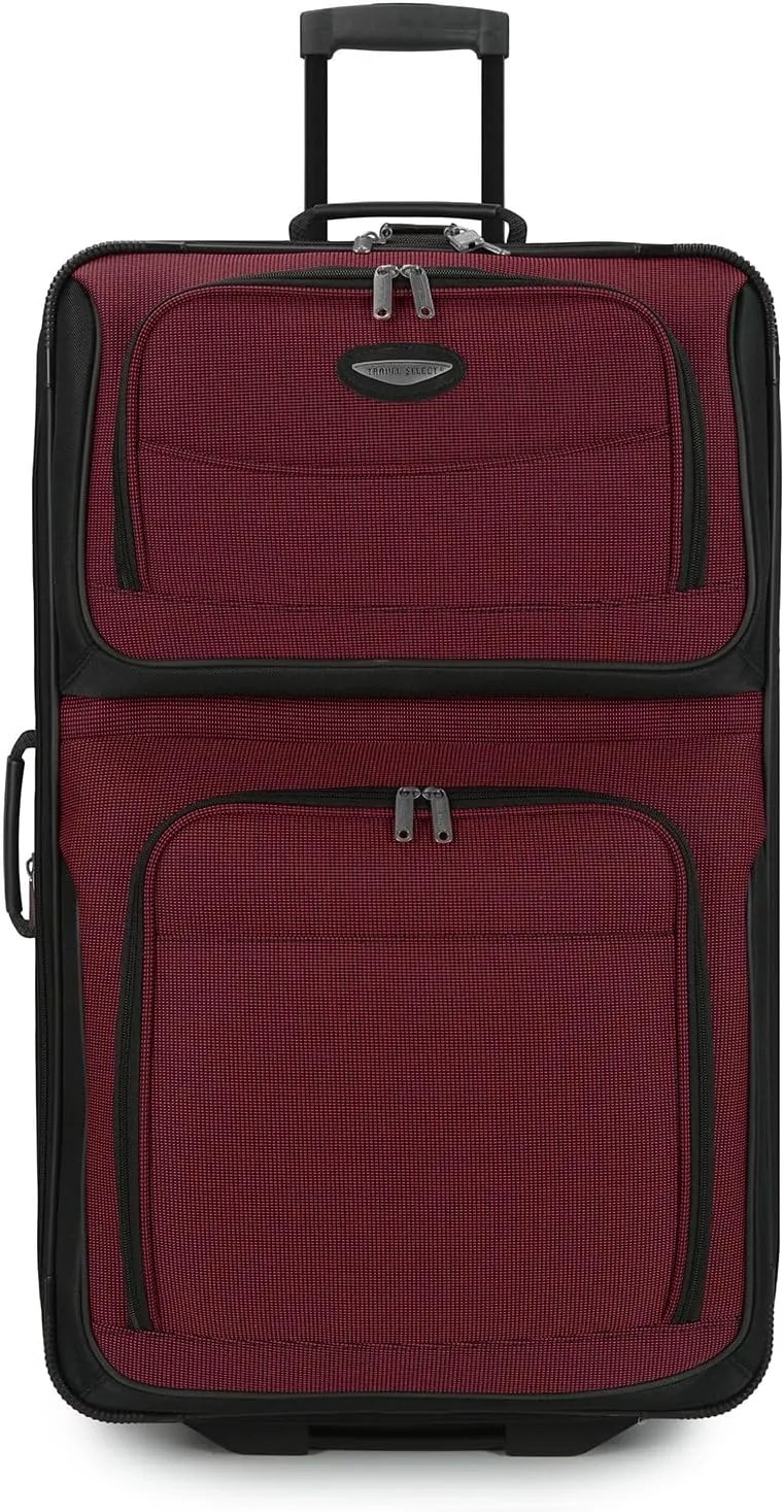 Travel Select Amsterdam Expandable Rolling Upright Luggage, Burgundy, Checked-Large 29-Inch