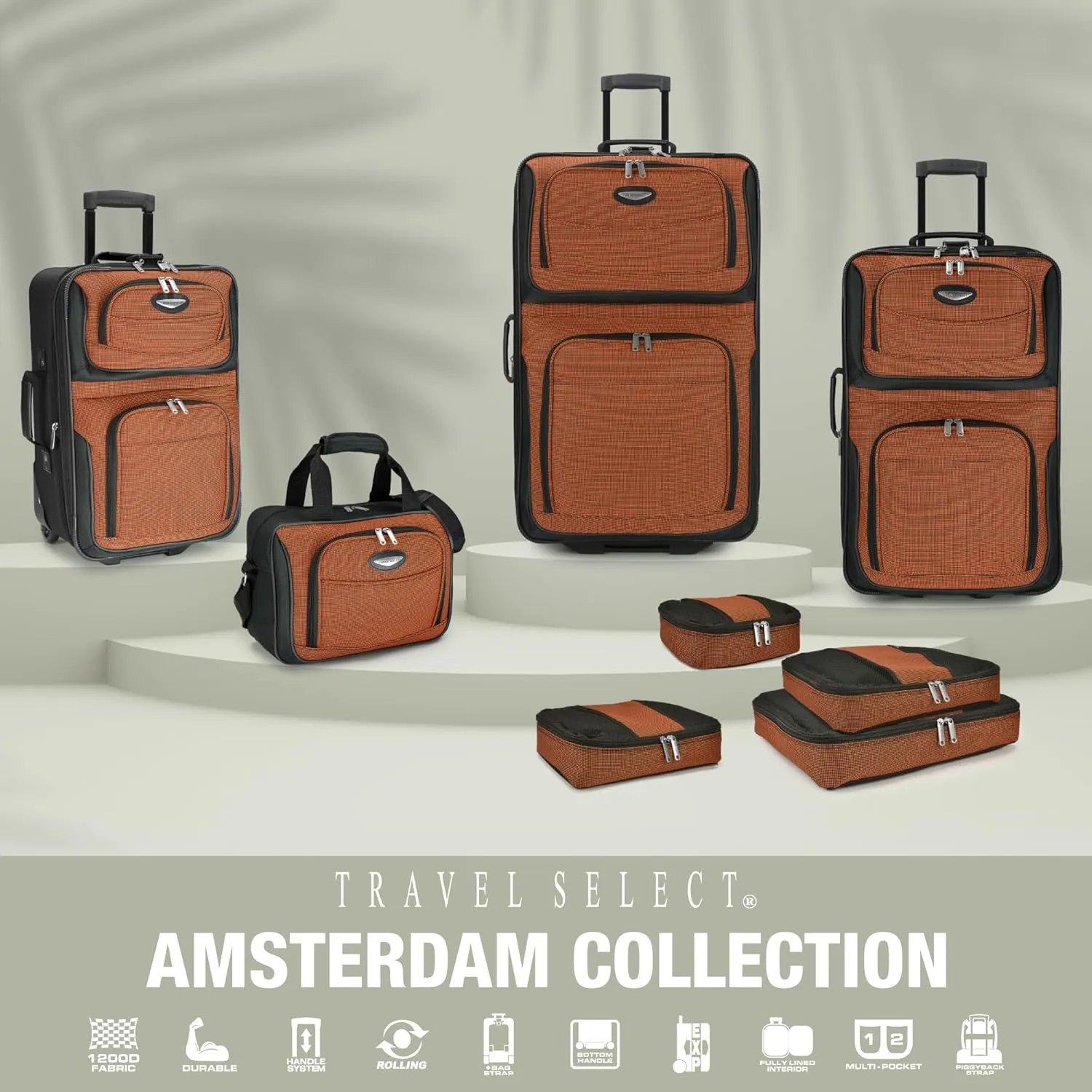 Travel Select Amsterdam Softside Expandable Rolling Luggage, TSA-Approved, Lightweight, Burgundy, Carry-on 21-Inch