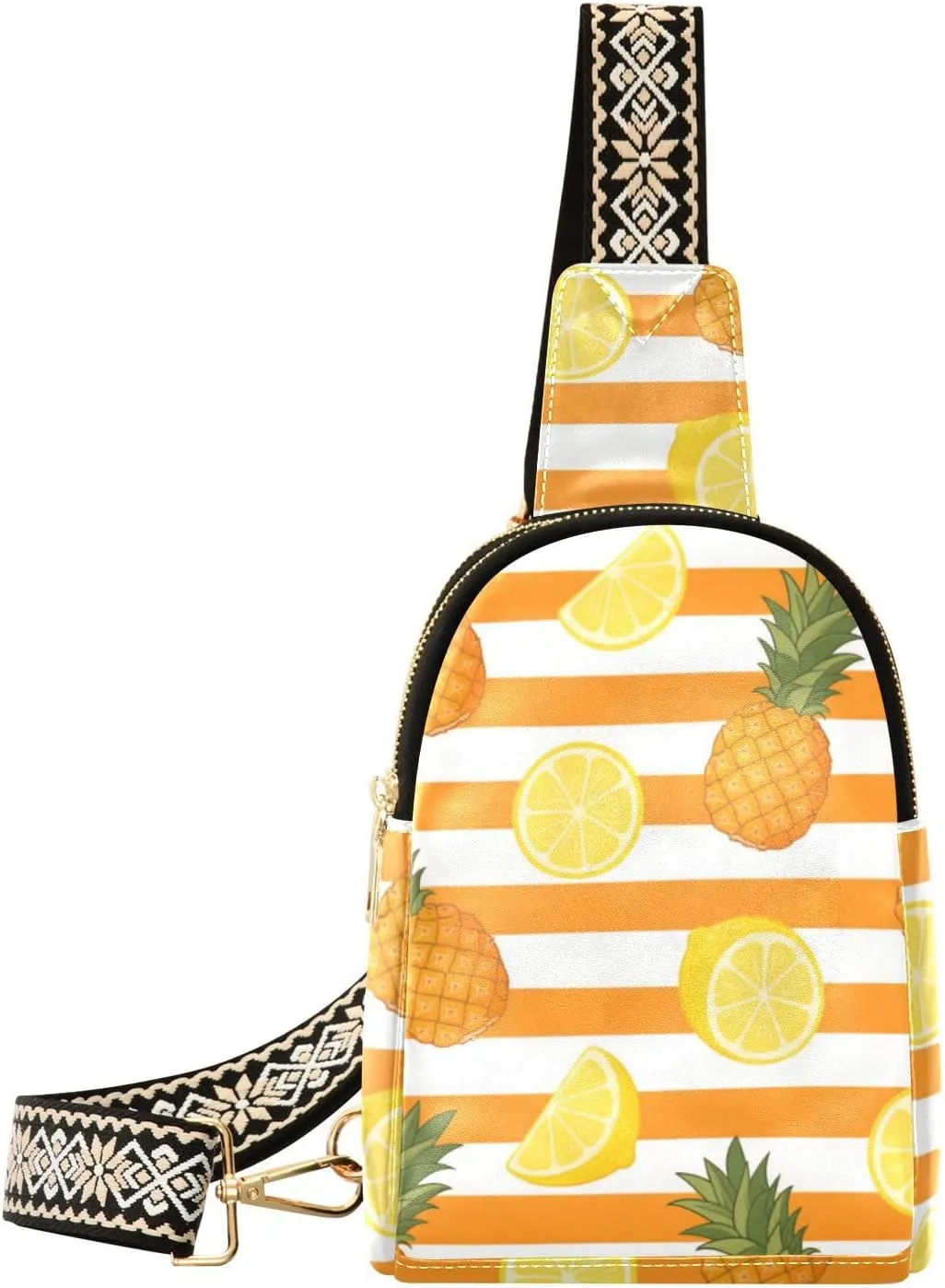 trendy Orange White Stripe Summer Fruit bags for women leather bags for women crossbody for travel