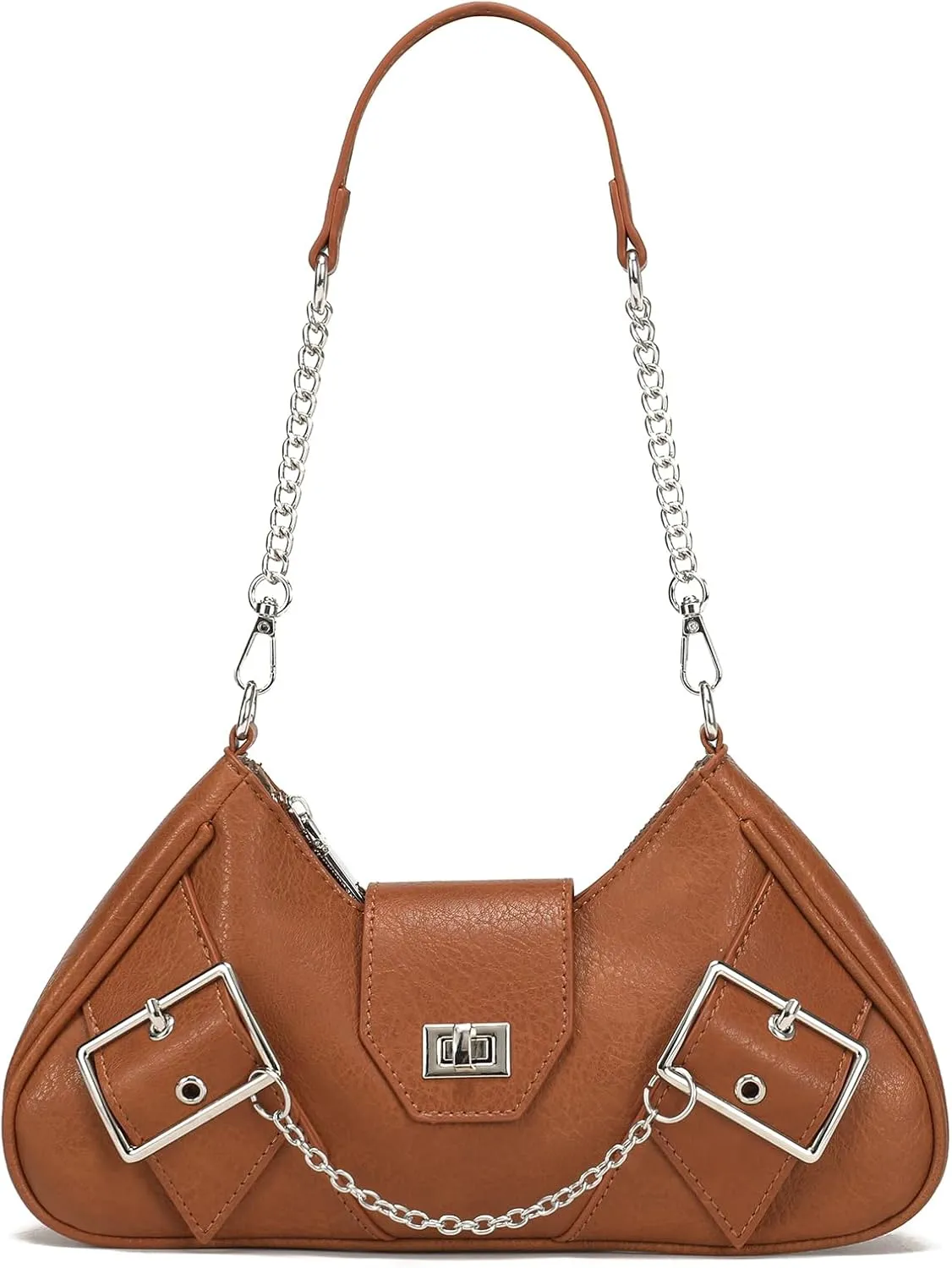 Trendy Small Shoulder Bags for Women Y2k Vintage Purses with Chain Strap