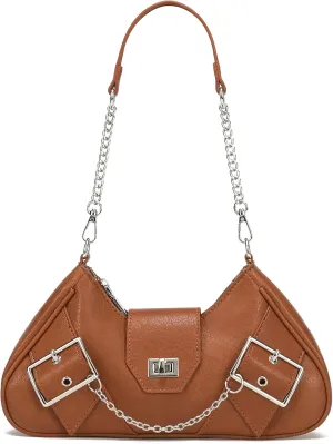 Trendy Small Shoulder Bags for Women Y2k Vintage Purses with Chain Strap