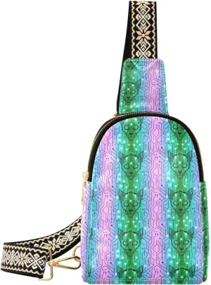 trendy Technological Animal Cheetah Neon fanny pack purse multipurpose travel cross body bag for travel