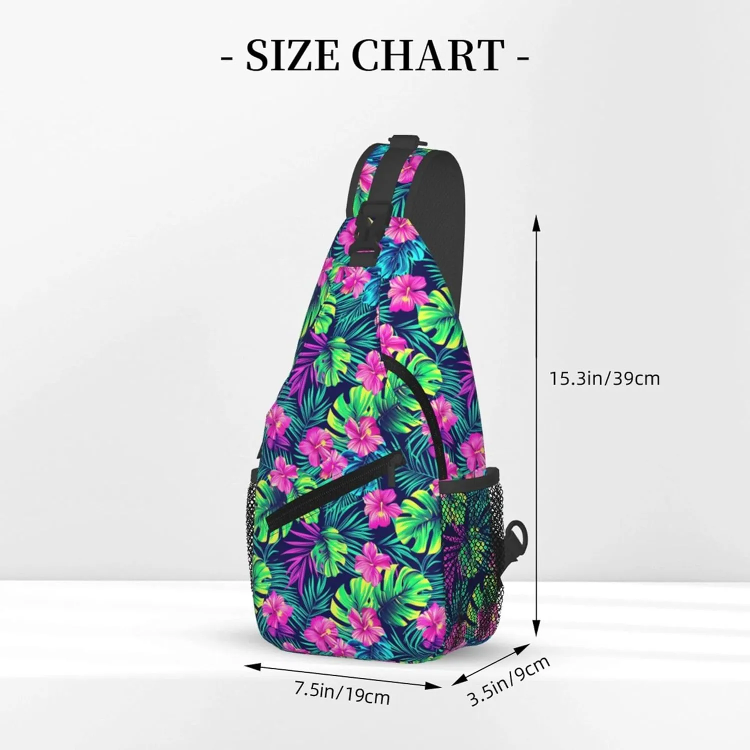 Tropical Hawaii Neon Palm Leav Crossbody bags for women Men Sling Bag Travel Chest Backpack Leisure Sports Outdoor Running Hiking