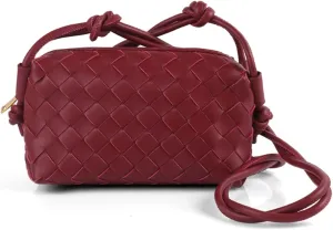 UPSONG Woven Crossbody Bags for Women，Fashion Leather Lightweight Handbags Shoulder Bag Phone Purse Ladies Messenger Bag