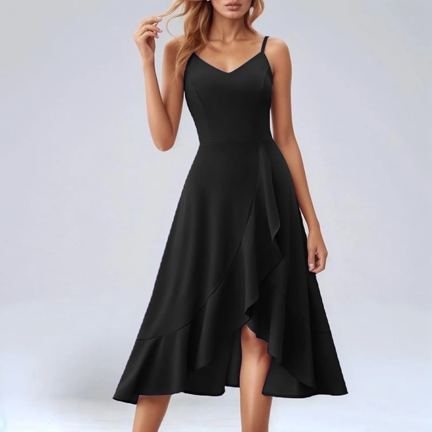 Vacation Dresses for Women 2025 Tank Dress Basic Sleeveless V Neck Long Maxi Dresses Party Club Flowy Sundresses