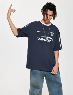 Vamtac Patchwork Racing T Shirt Y2K Vintage Oversized Graphic Tees Contrast Color Stripe Half Sleeve Unisex Streetwear Top