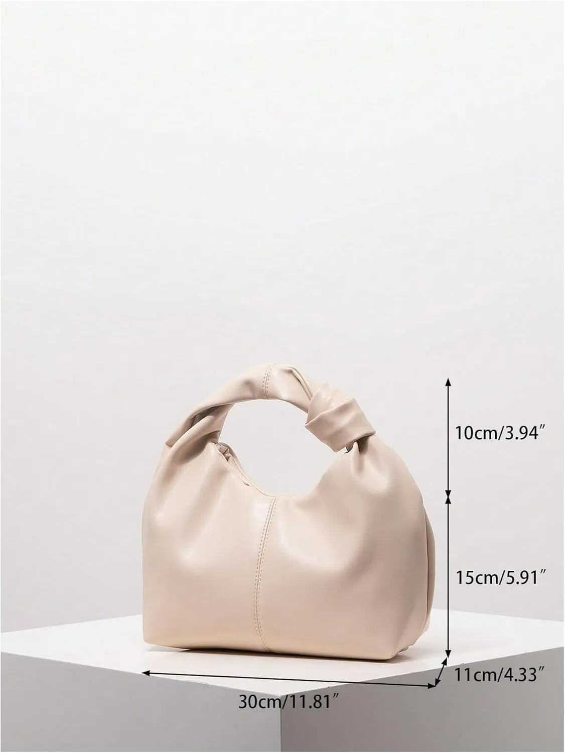 Verdusa Women's Faux Leather Evening Bags Knotted Top Handle Clutch Purses