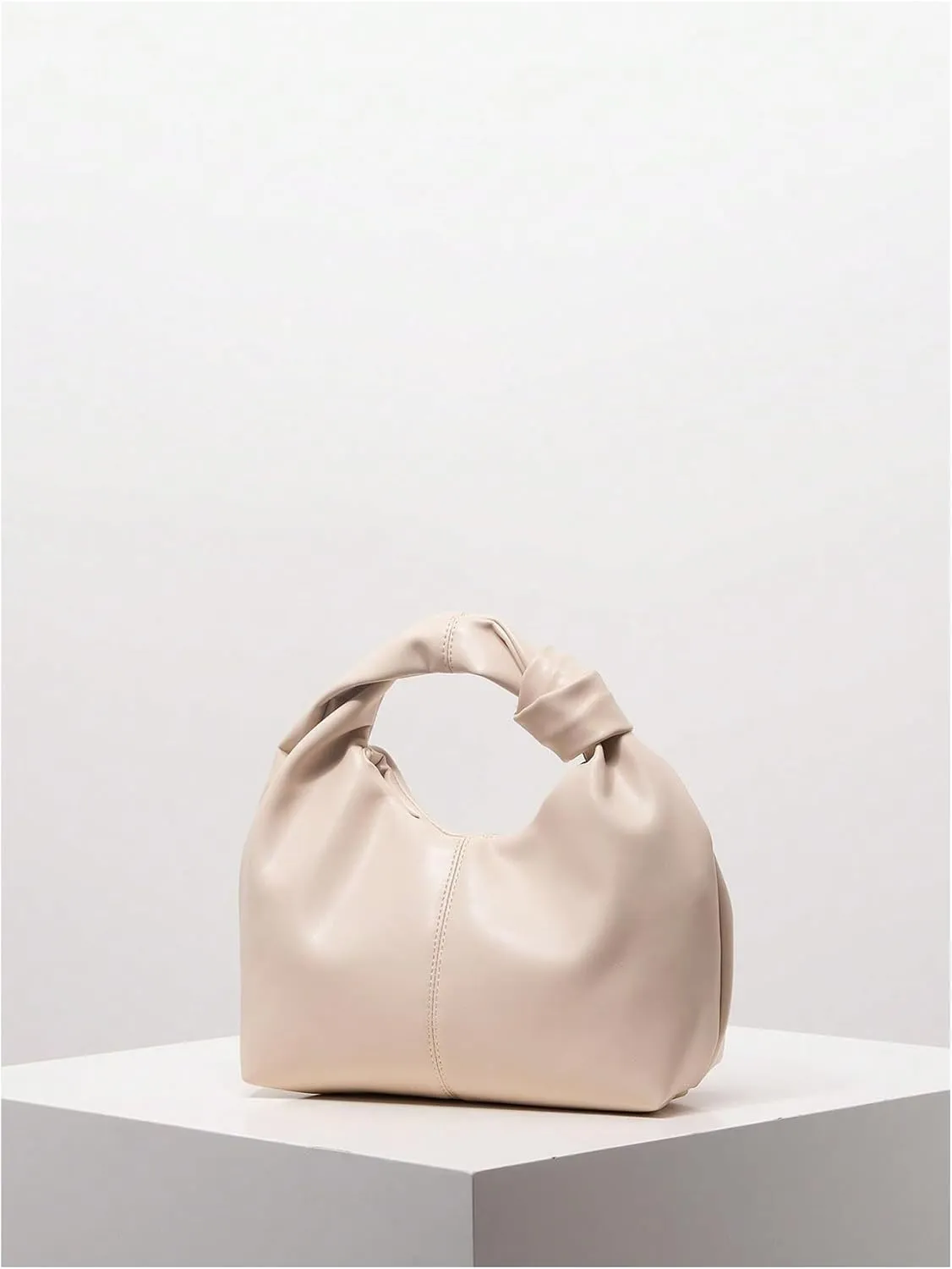 Verdusa Women's Faux Leather Evening Bags Knotted Top Handle Clutch Purses