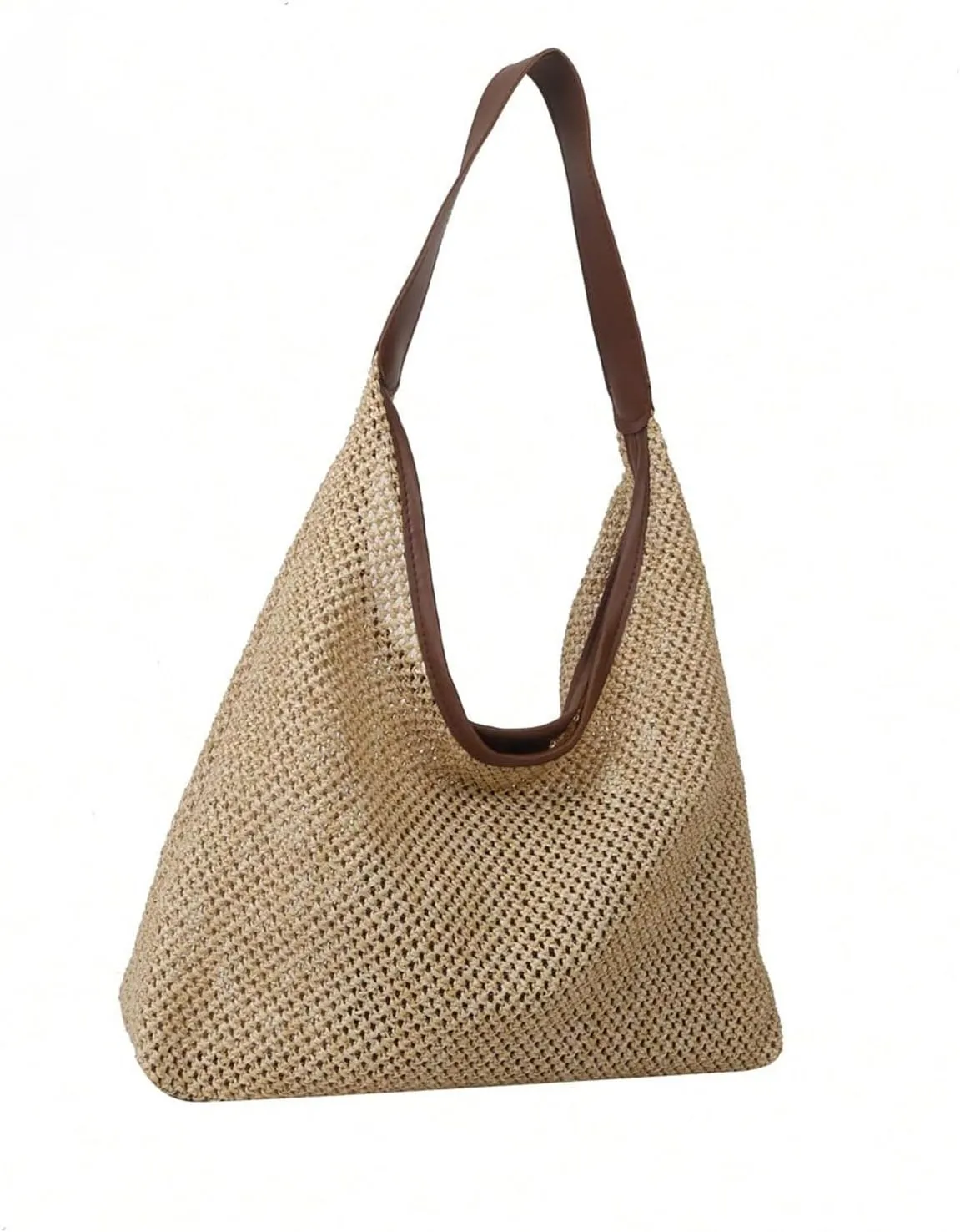 Verdusa Women's Straw Hobo Shoulder Bags Woven Tote Handbag Summer Crochet Purse