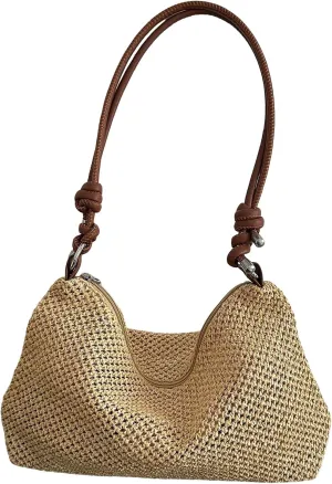 Verdusa Women's Straw Hobo Shoulder Bags Woven Tote Handbag Summer Crochet Purse