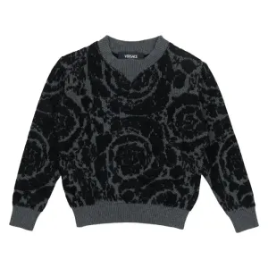 Versace Black Barocco Jacquards Sweater