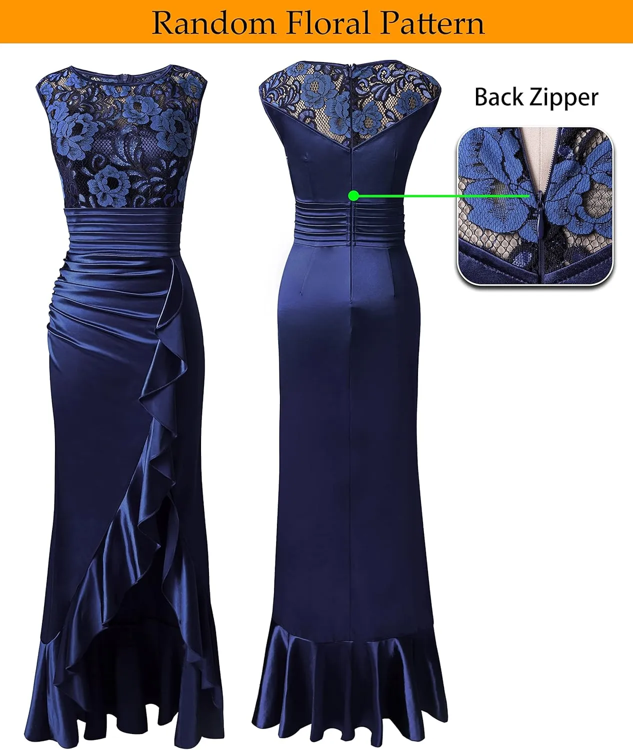VFSHOW Womens Prom Illusion Sweetheart Formal Maxi Dress Cocktail Patchwork Ruched Ruffle High Split Evening Long Gown