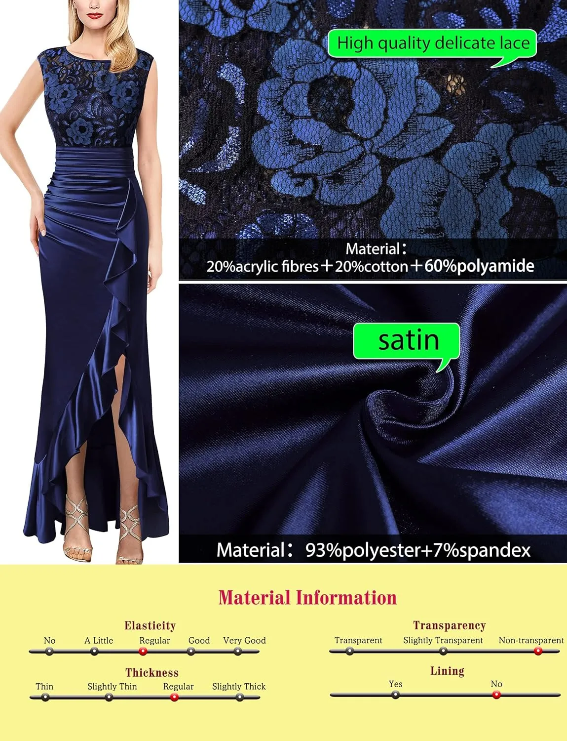 VFSHOW Womens Prom Illusion Sweetheart Formal Maxi Dress Cocktail Patchwork Ruched Ruffle High Split Evening Long Gown