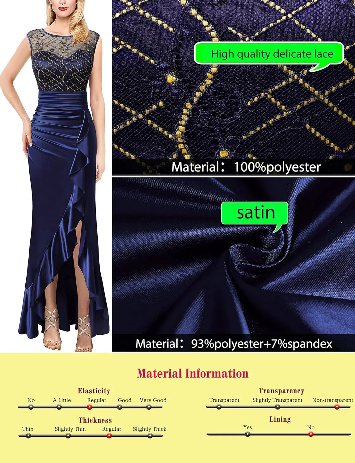 VFSHOW Womens Prom Illusion Sweetheart Formal Maxi Dress Cocktail Patchwork Ruched Ruffle High Split Evening Long Gown