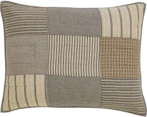 VHC Brands Farmhouse Bedding-Sawyer Mill™ Sham, Standard 21x27, Charcoal Grey