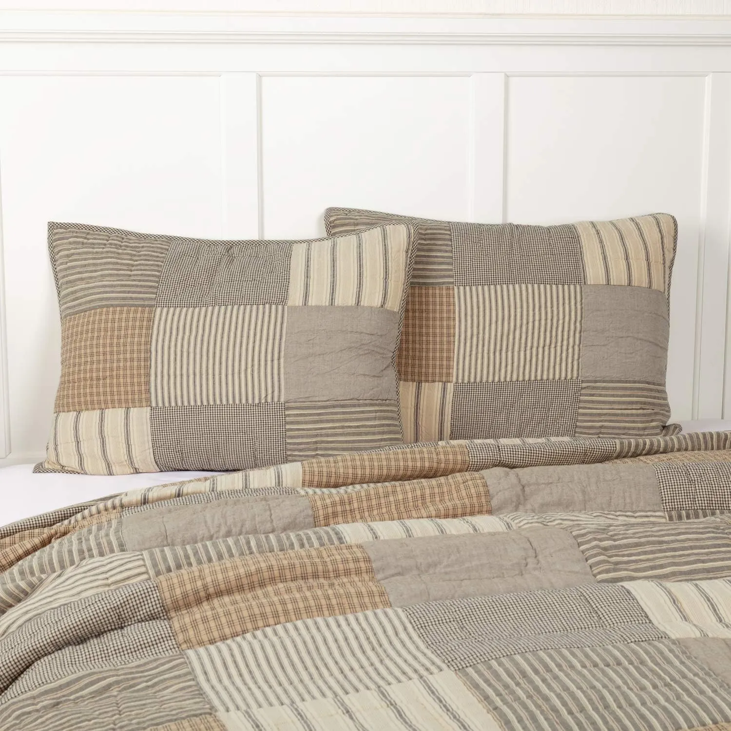 VHC Brands Farmhouse Bedding-Sawyer Mill™ Sham, Standard 21x27, Charcoal Grey