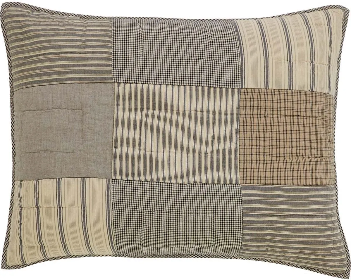 VHC Brands Farmhouse Bedding-Sawyer Mill™ Sham, Standard 21x27, Charcoal Grey