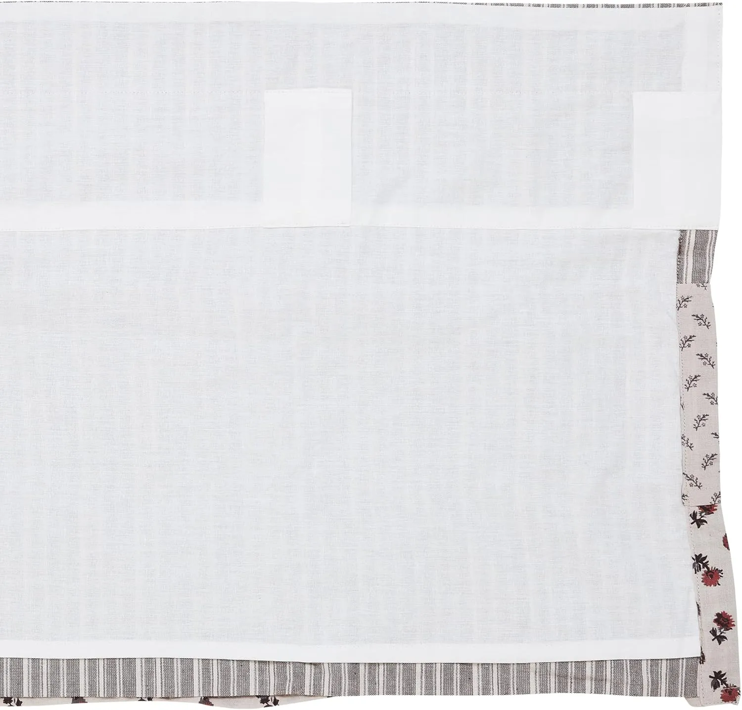 VHC Brands, Florette Ruffled Patchwork Valance, Brown, 16x72