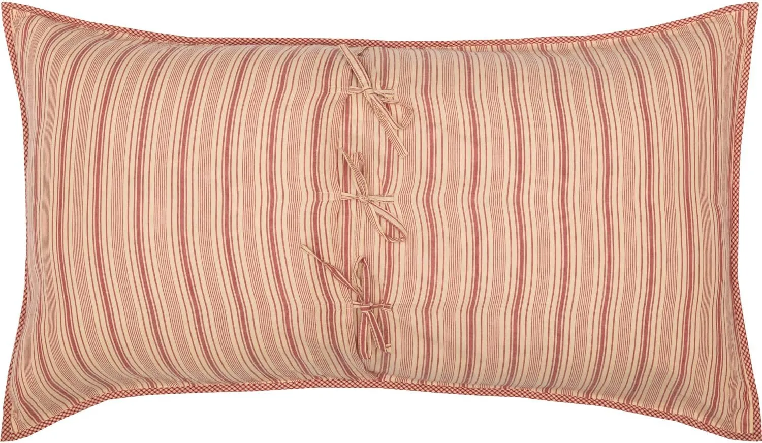 VHC Brands Sawyer Mill™ Red Farmhouse Decorative Patchwork Hand Quilted Throw Pillow Cushion Cover, Cotton King Sham 21x37