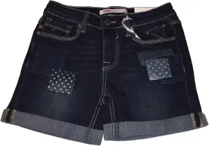 VIGOSS Girls' Jean Short, Patchwork, Size 8 Blue