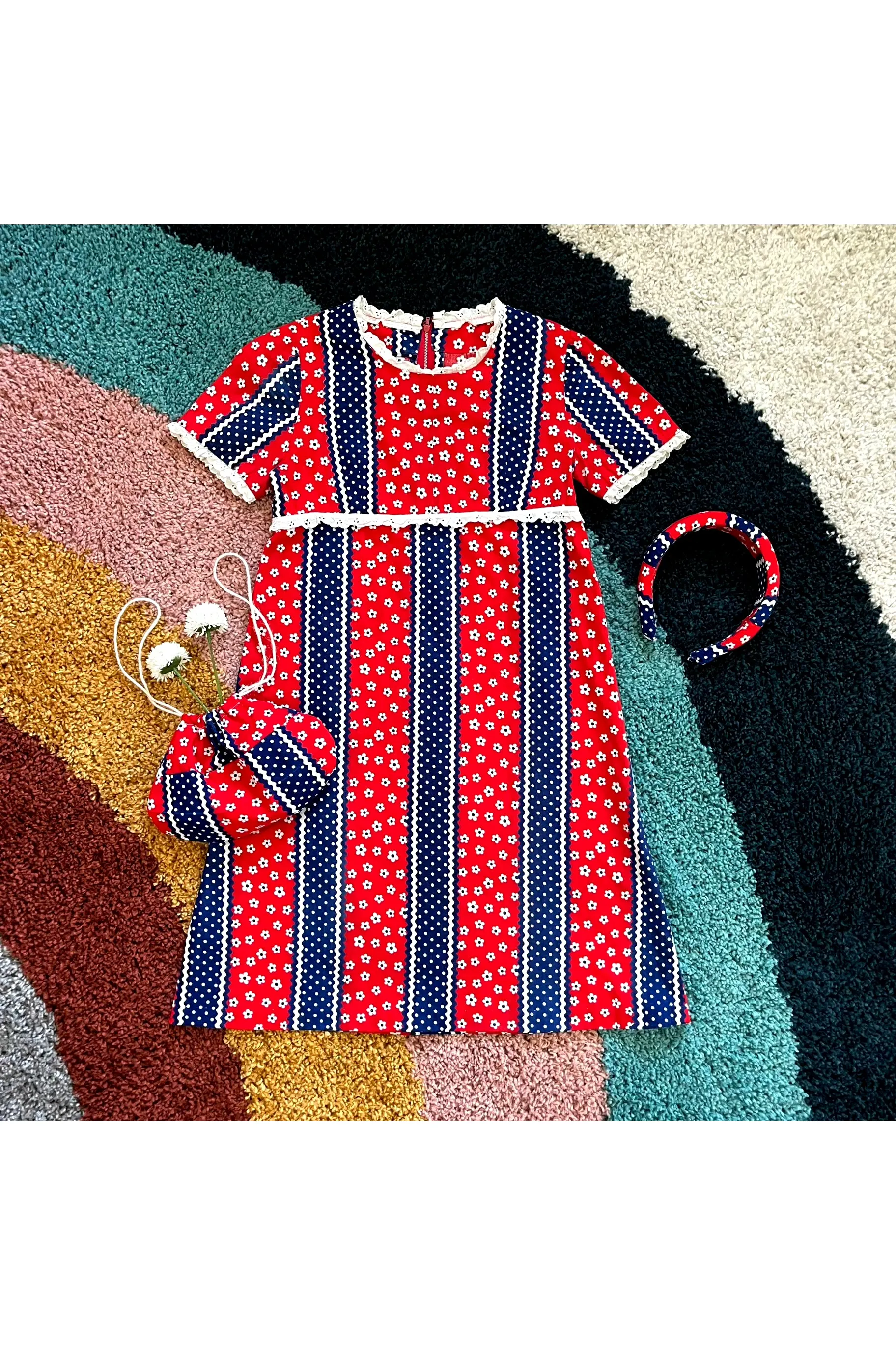 Vintage Mod Daisy & Polka Dot Mini 3-Piece Set