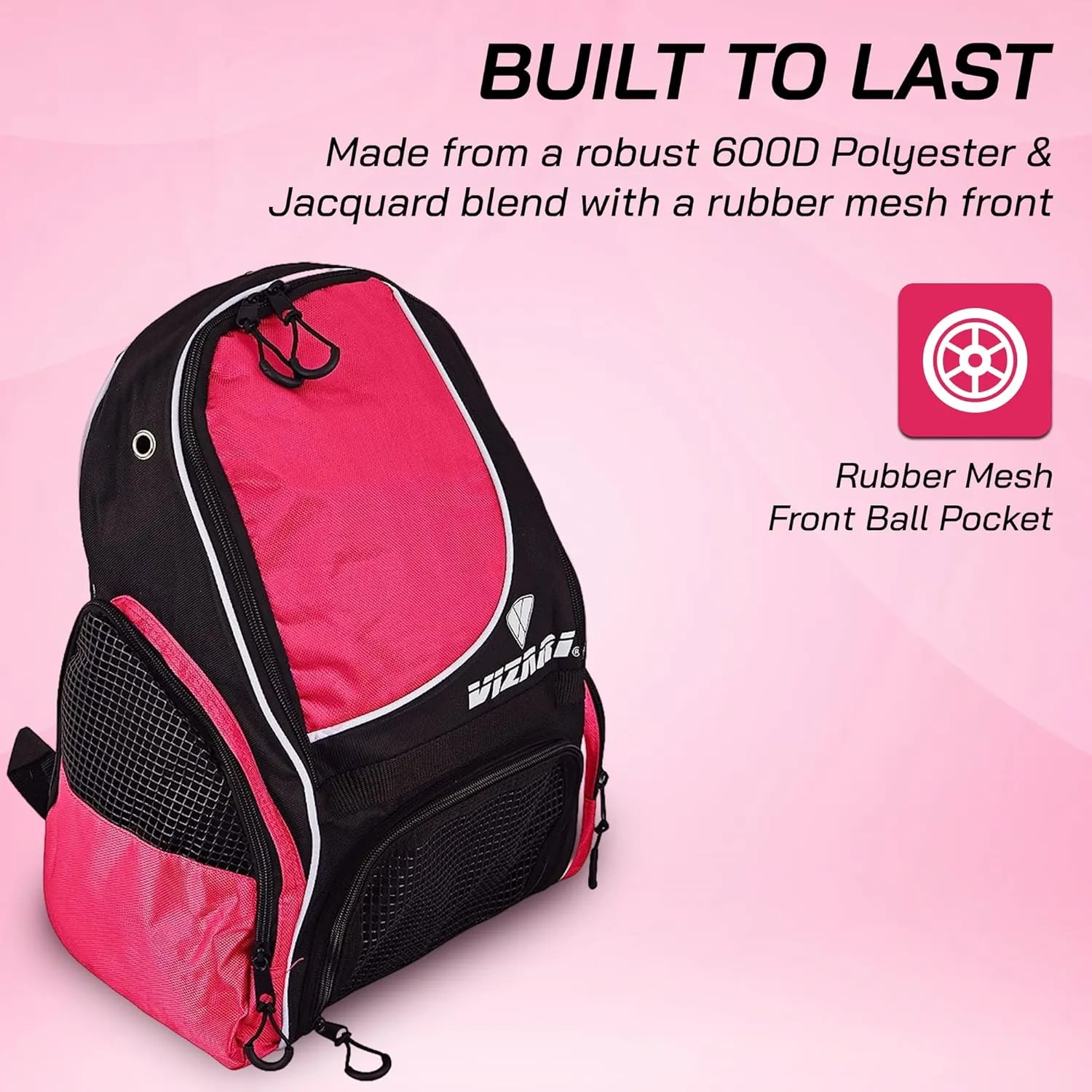 Vizari Solano Soccer Backpack With Ball Compartment and Vented Ball Pocket and Mesh Side Cargo Pockets for Adults and Teens