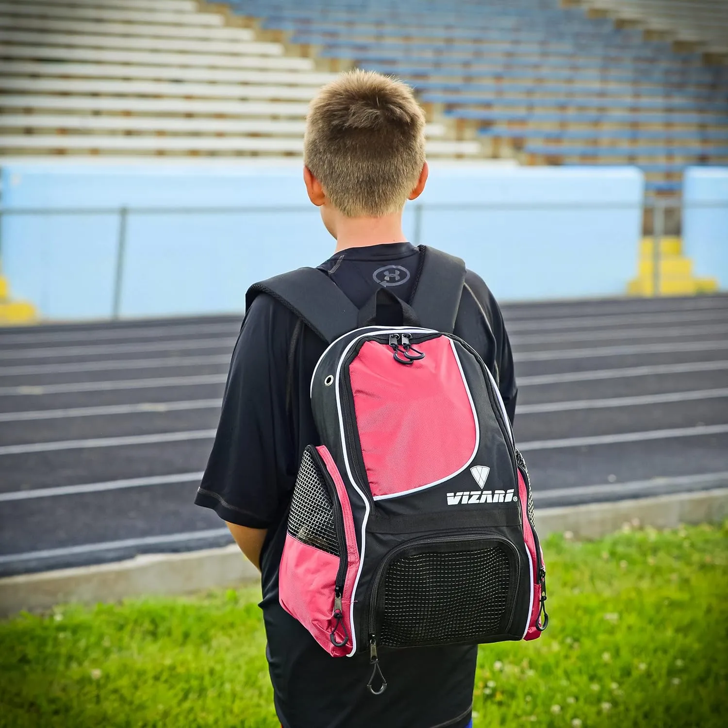Vizari Solano Soccer Backpack With Ball Compartment and Vented Ball Pocket and Mesh Side Cargo Pockets for Adults and Teens