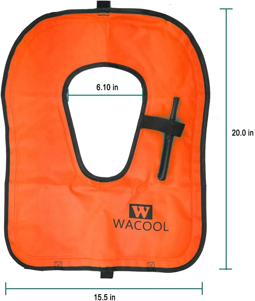 WACOOL Inflatable Snorkel Diving Swimming Scuba Vest Jacket large buoyancy Up to 220 lbs for Adult Youth Kids