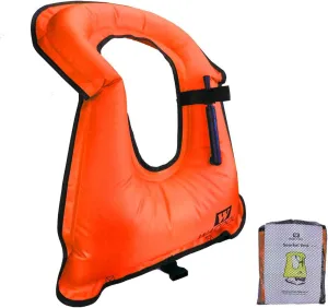 WACOOL Inflatable Snorkel Diving Swimming Scuba Vest Jacket large buoyancy Up to 220 lbs for Adult Youth Kids