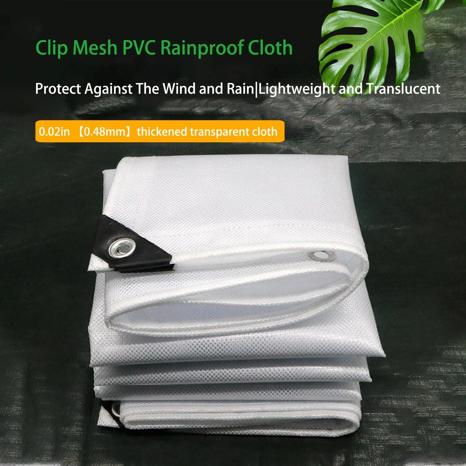 Waterproof Tarp Tent Cover Large Tarp for Under Tent Multi Purpose Protective Cover Durable Waterproof Weather Proof Rip and Tear Resistant 6.56ft x 6.56ft White