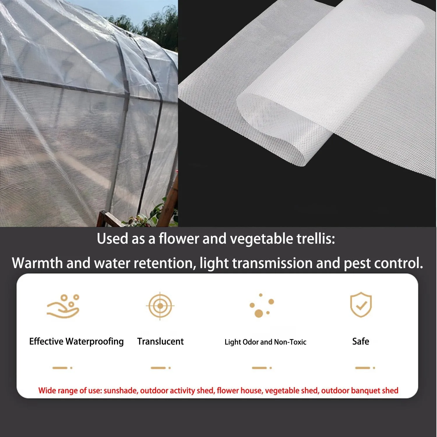 Waterproof Tarp Tent Cover Large Tarp for Under Tent Multi Purpose Protective Cover Durable Waterproof Weather Proof Rip and Tear Resistant 6.56ft x 6.56ft White