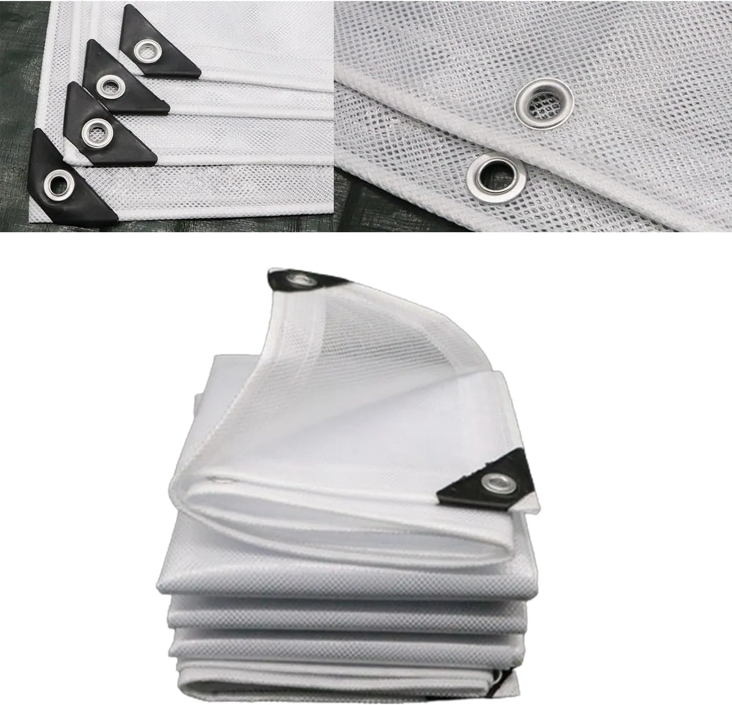 Waterproof Tarp Tent Cover Large Tarp for Under Tent Multi Purpose Protective Cover Durable Waterproof Weather Proof Rip and Tear Resistant 6.56ft x 6.56ft White