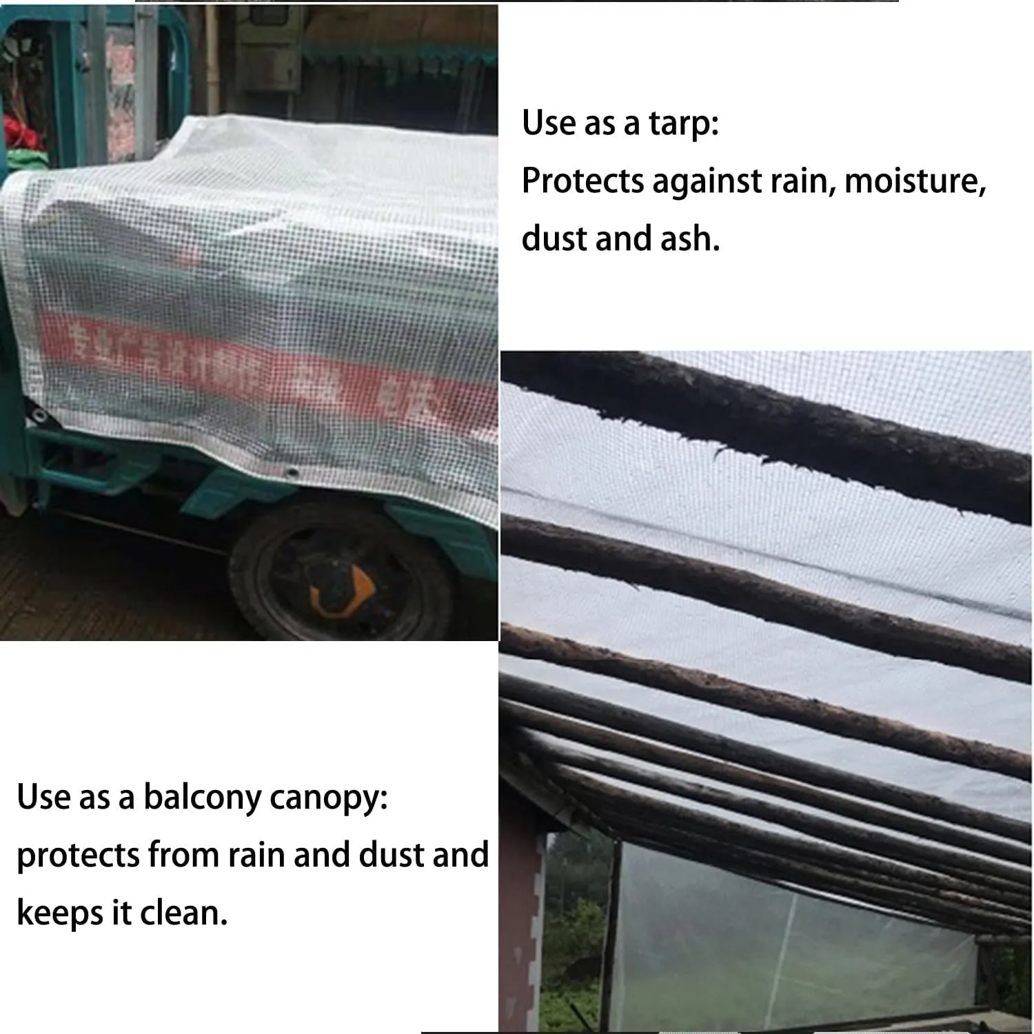Waterproof Tarp Tent Cover Large Tarp for Under Tent Multi Purpose Protective Cover Durable Waterproof Weather Proof Rip and Tear Resistant 6.56ft x 6.56ft White