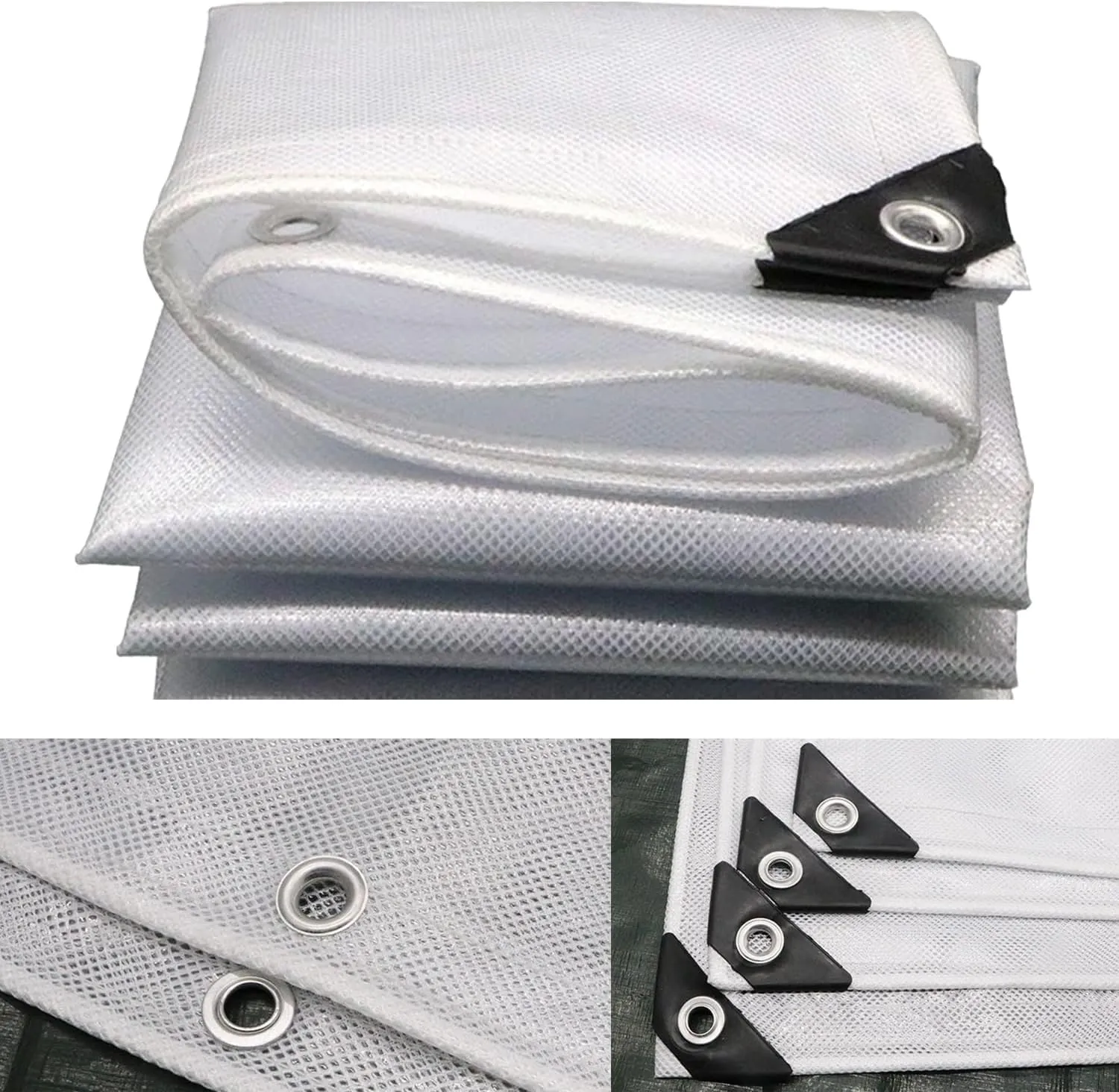 Waterproof Tarps for Outdoors Tent Cover Large Tarp for Under Tent Multi Purpose Protective Cover Durable Waterproof Weather Proof Rip and Tear Resistant 2.46ft x 6.56ft White