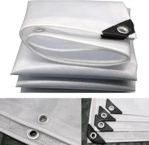 Waterproof Tarps for Outdoors Tent Cover Large Tarp for Under Tent Multi Purpose Protective Cover Durable Waterproof Weather Proof Rip and Tear Resistant 2.46ft x 6.56ft White