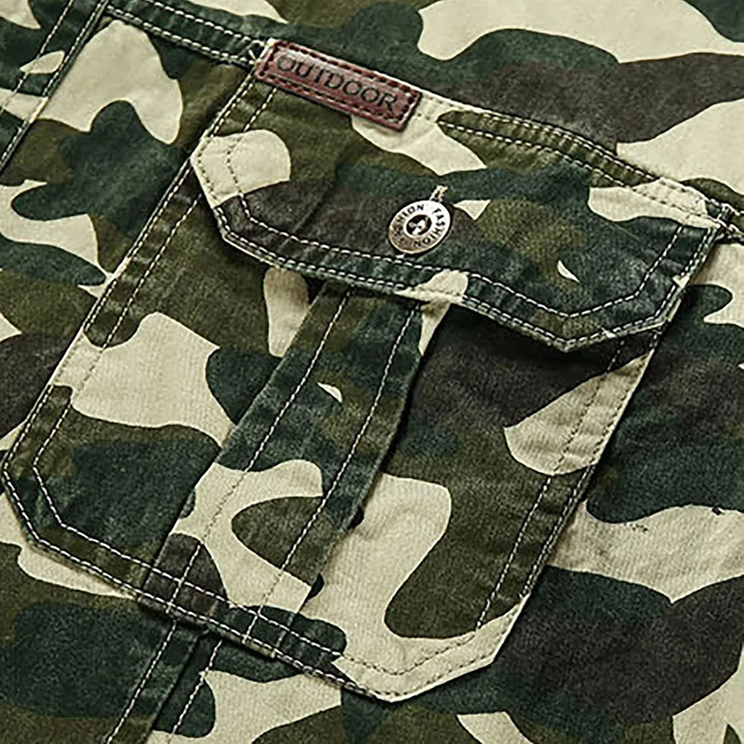 Western Cowboy Shirts for Men - Long Sleeve Snap Button Tactical Shirt Outdoor Military Camo Camping Tops with Pockets