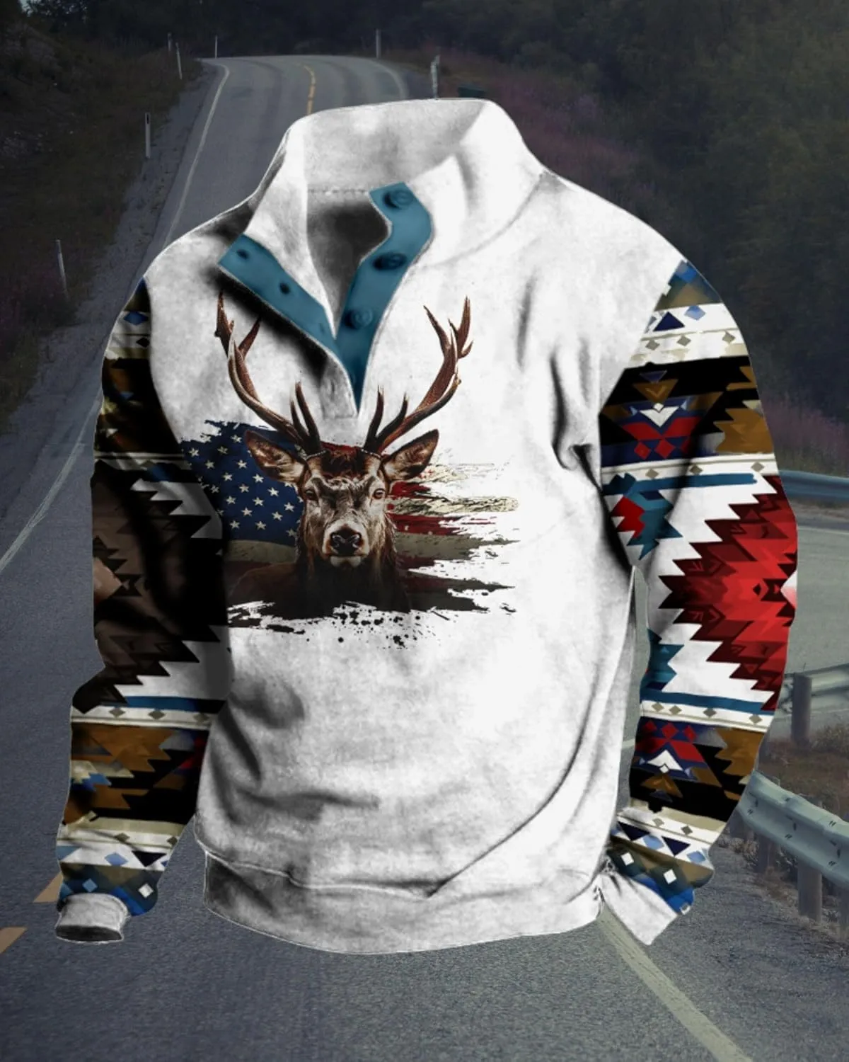 Western Graphic Sweatshirt for Men Aztec Vintage Country Hoodies Long Sleeve Cowboy Jacket Pullover Festival Outfits
