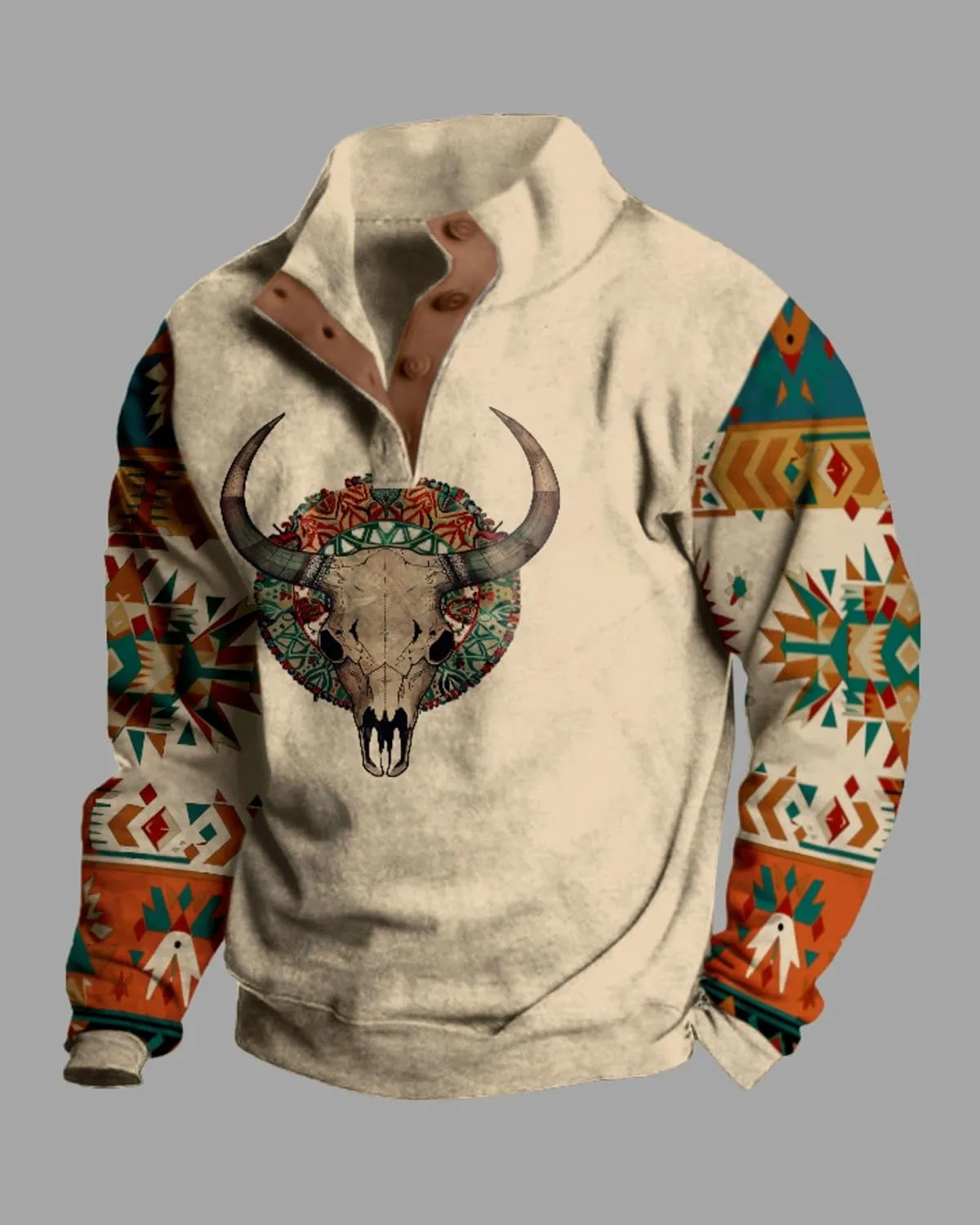 Western Graphic Sweatshirt for Men Aztec Vintage Country Hoodies Long Sleeve Cowboy Jacket Pullover Festival Outfits