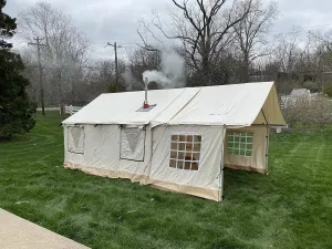 WHITEDUCK Porch for Alpha Wall Tent, Complete with Heavy Duty Aluminum Frame, Angle Kits & Stakes for Hunting, Family Camping & Outdoor Activities (8'x10', Canvas)
