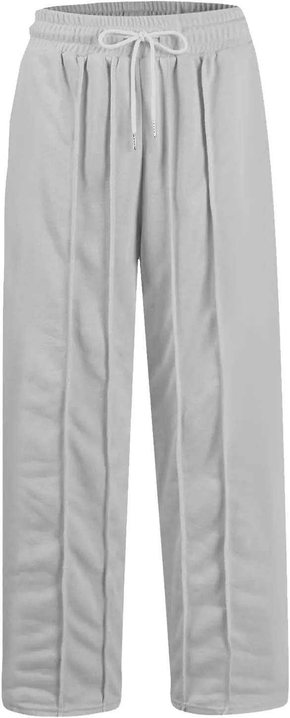 Wide Leg Sweatpants for Women Baggy Comfy Athletic Pants Casual Drawstring High Waisted Track Pants with Pockets