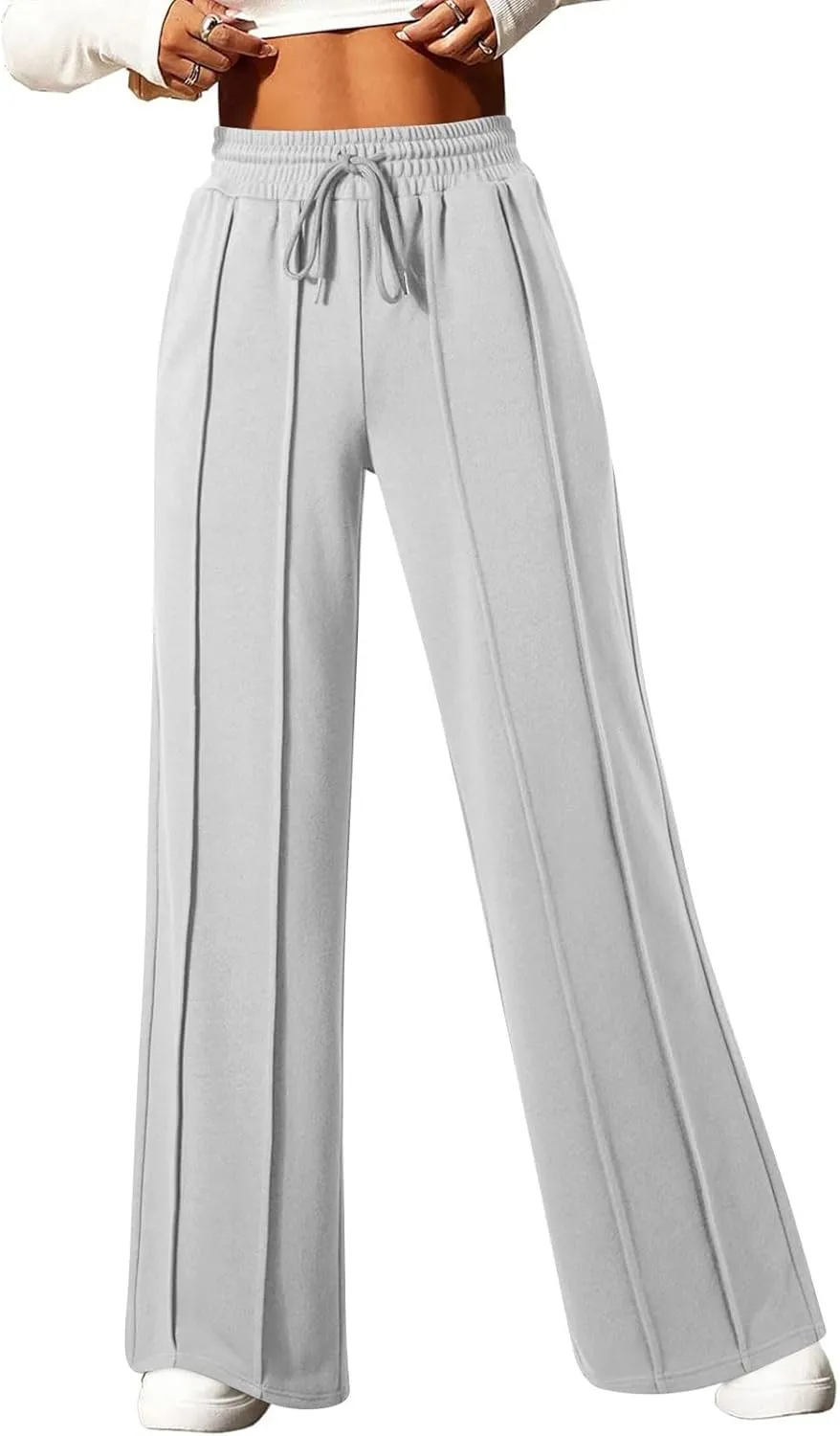 Wide Leg Sweatpants for Women Baggy Comfy Athletic Pants Casual Drawstring High Waisted Track Pants with Pockets