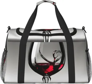 Wine Glass print Carry on Bag Underseat forTraveling Personal Item Bag Travel Duffel Bag Gym Bag for Women Men