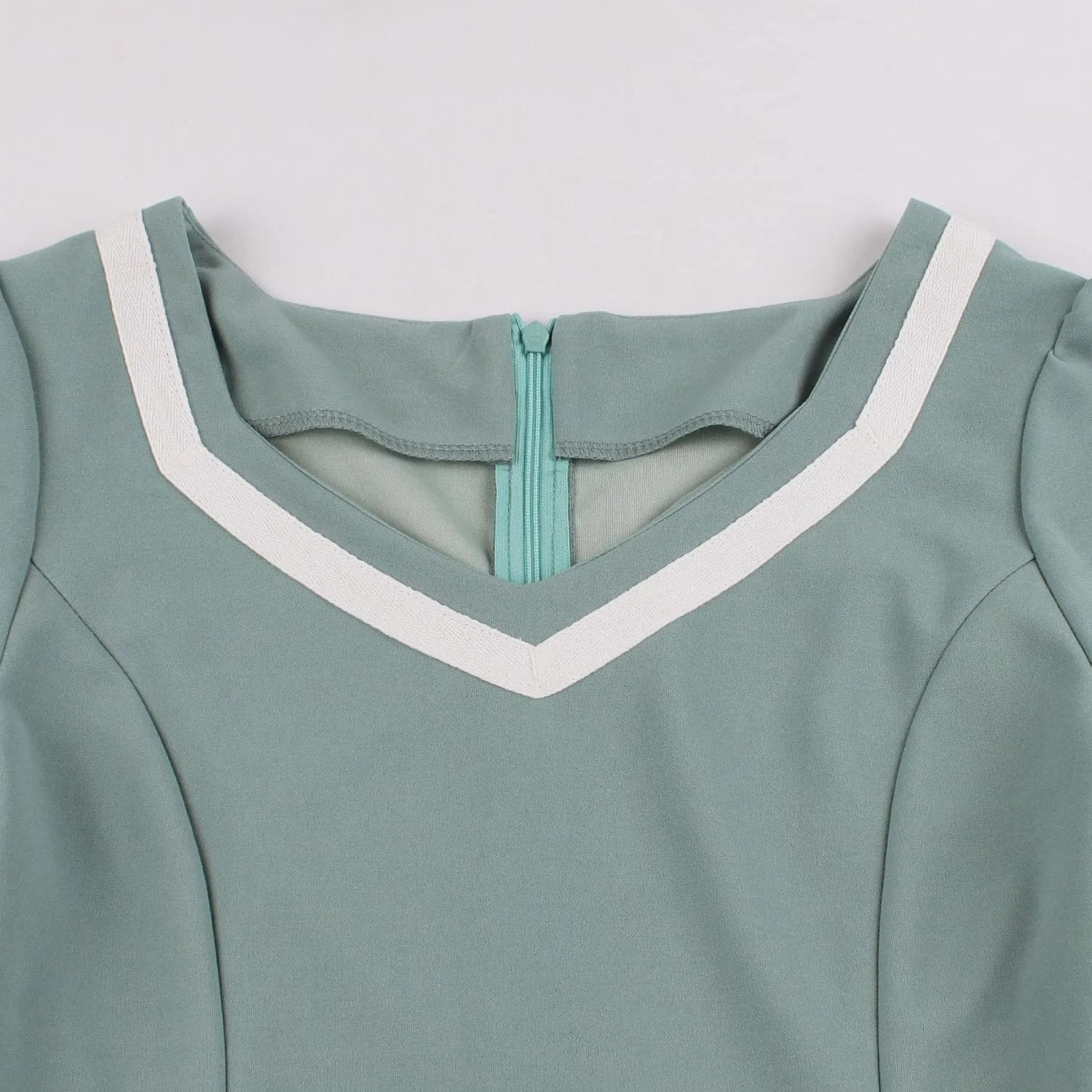 Women 1950s Vintage Short Sleeve Peter Pan Collar Retro Swing A Line Midi Summer Dress Cocktail Party Evening Prom Gown